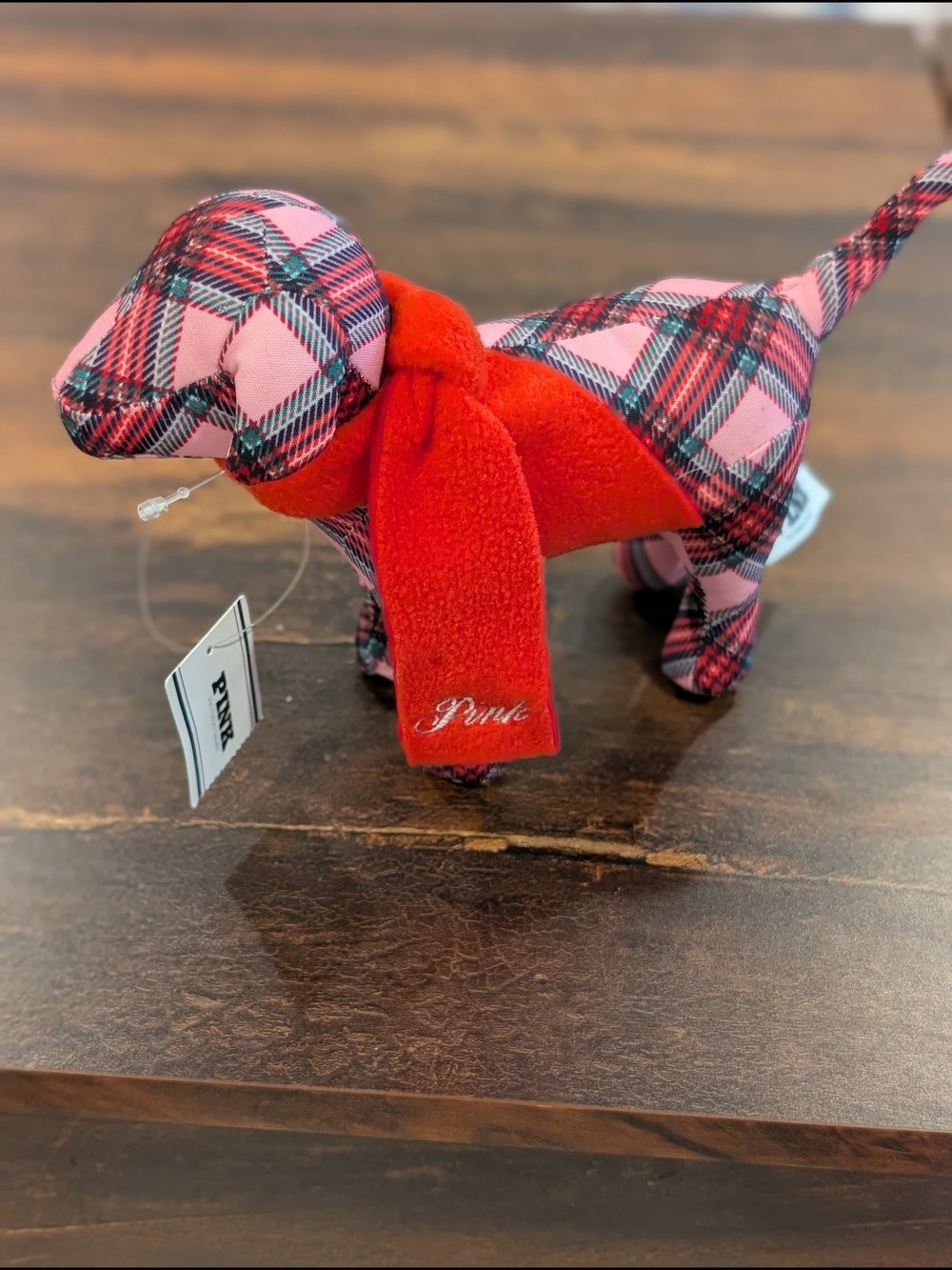 Victoria's Secret PINK Plaid Dog Tartan Scarf NWT